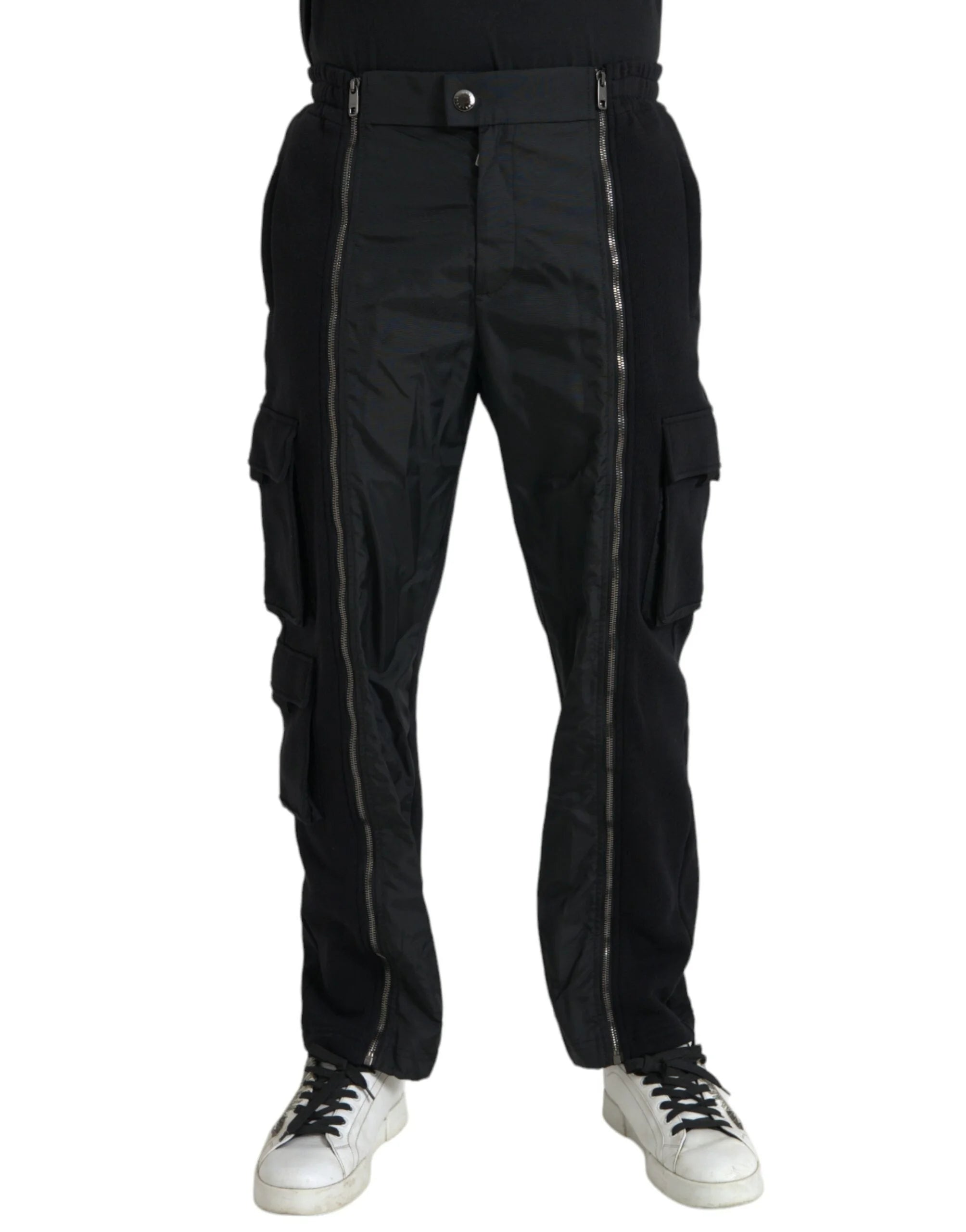 Dolce & Gabbana Black Cotton Blend Skinny Pants - IT48 | M - Trousers
