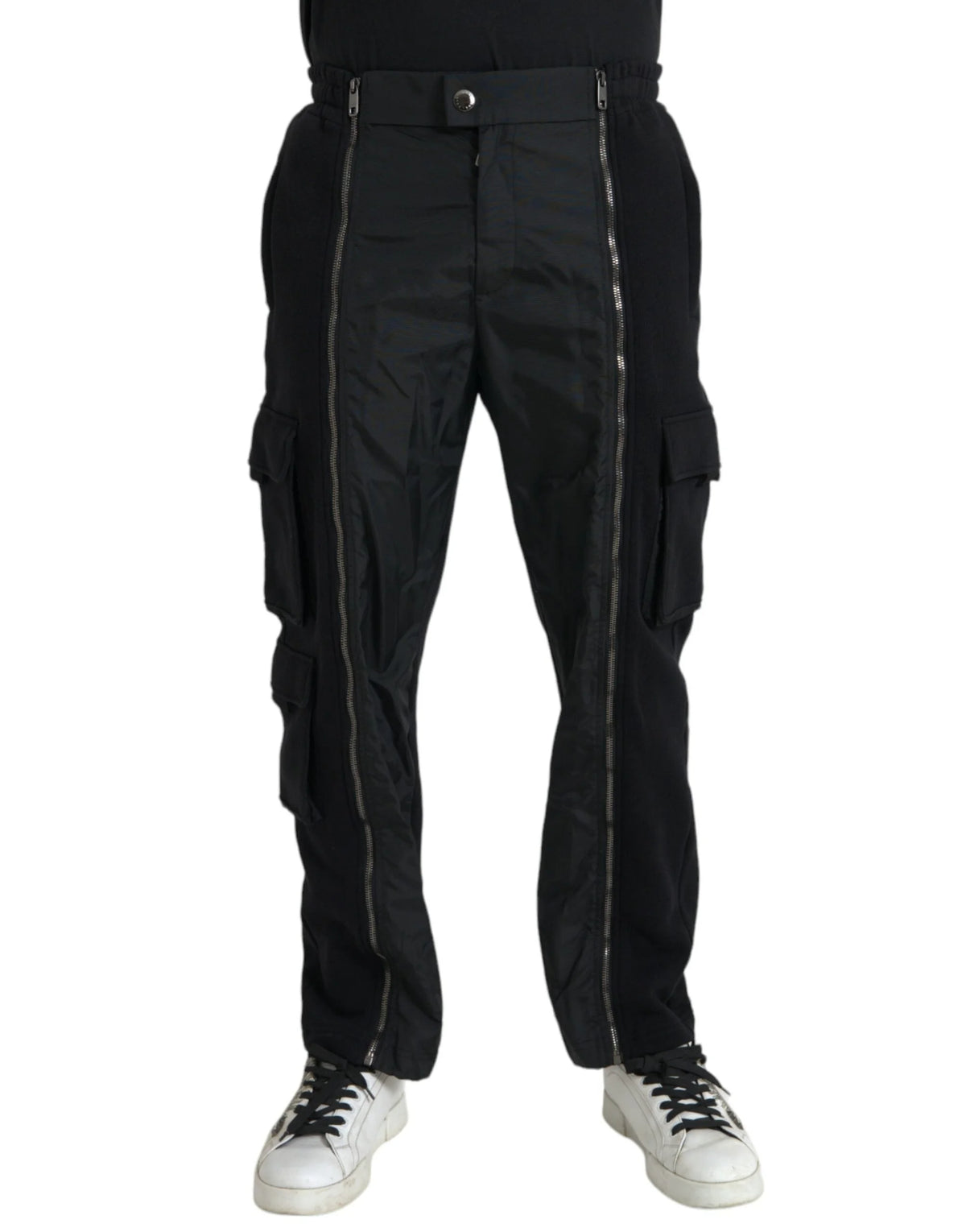 Dolce & Gabbana Black Cotton Blend Skinny Pants - IT48 | M - Trousers