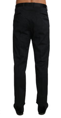 Dolce & Gabbana Black Cotton Brocade Formal Trousers Pants - IT54 | L - Trousers