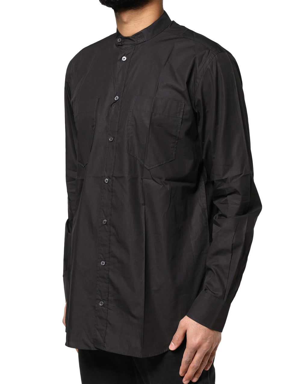 Dolce & Gabbana Black Cotton Button Down Men Casual Shirt - IT37 | XS - Shirts