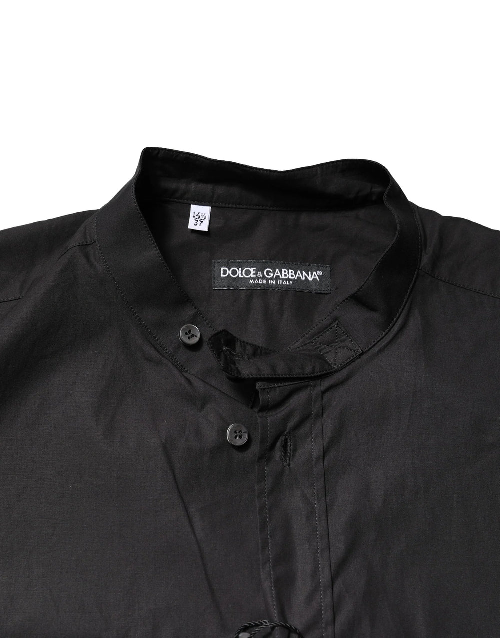 Dolce & Gabbana Black Cotton Button Down Men Casual Shirt - IT37 | XS - Shirts