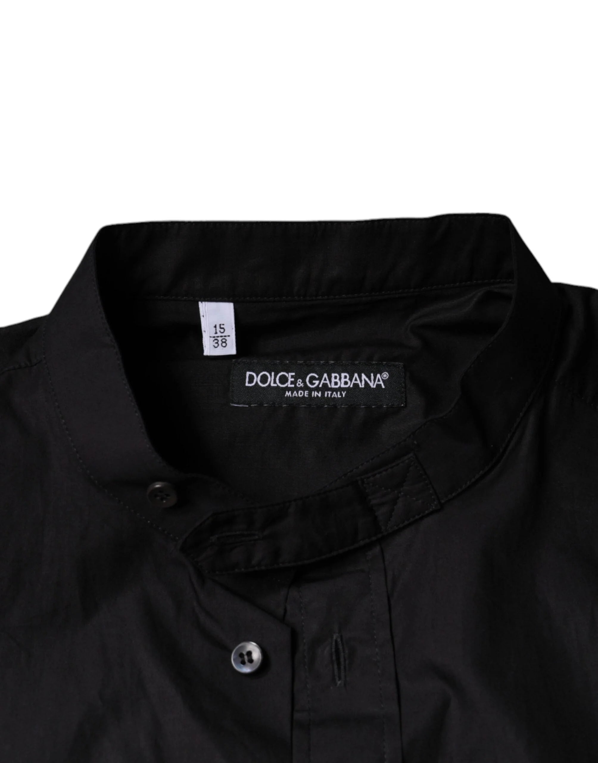 Dolce & Gabbana Black Cotton Button Down Men Casual Shirt - IT38 | XS - Shirts