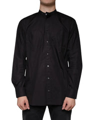 Dolce & Gabbana Black Cotton Button Down Men Casual Shirt - IT38 | XS - Shirts
