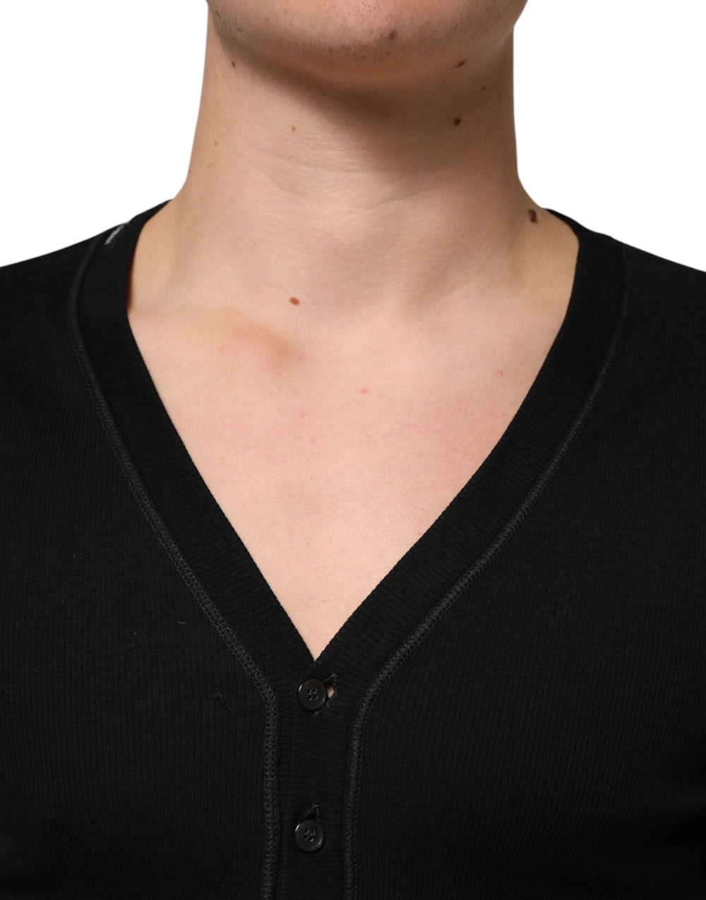 Dolce & Gabbana Black Cotton Button Up Men Cardigan Sweater - M - Cardigans