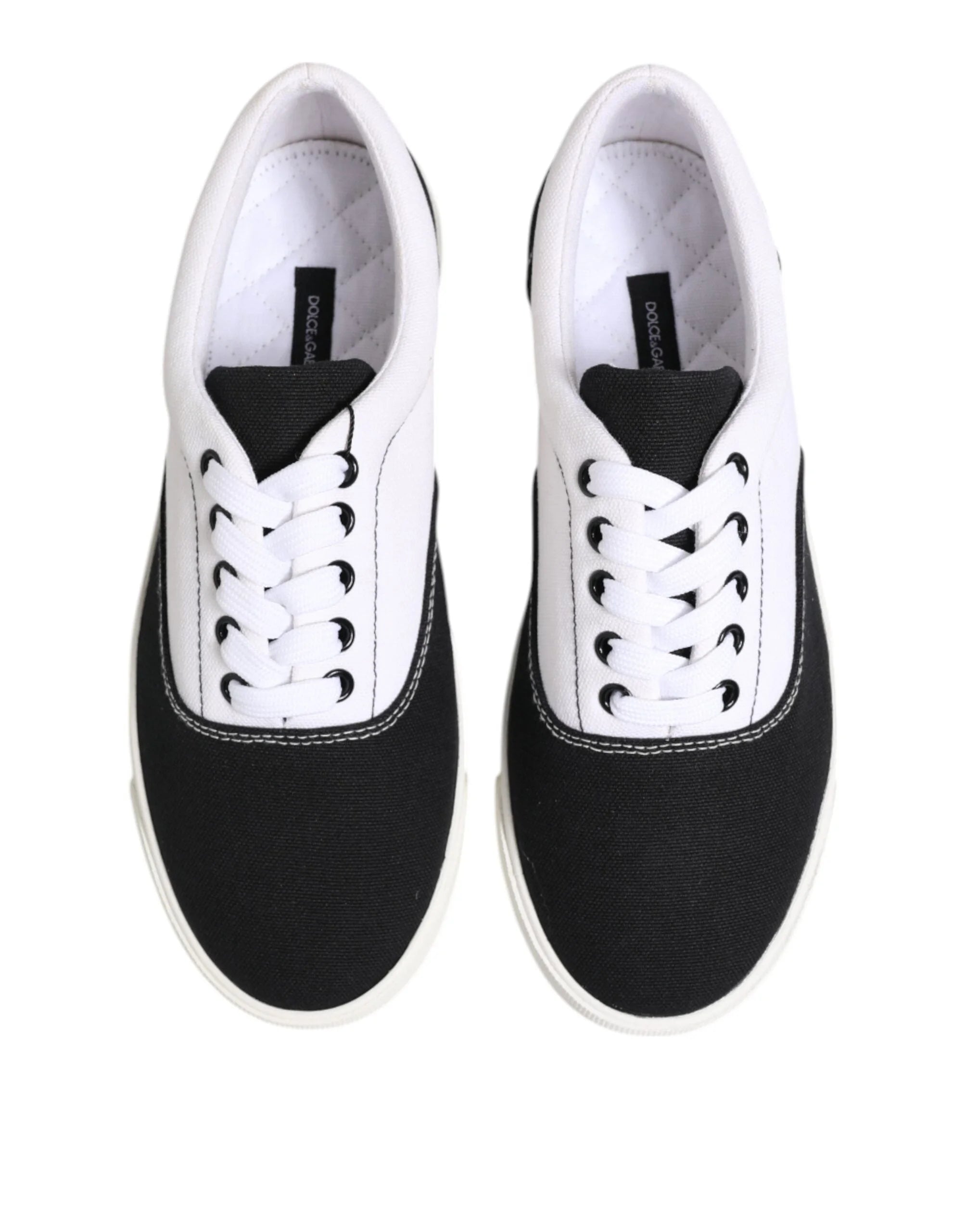 Dolce & Gabbana Black Cotton Canvas Lace Up Men Sneakers Shoes - EU39/US6 - Sneakers