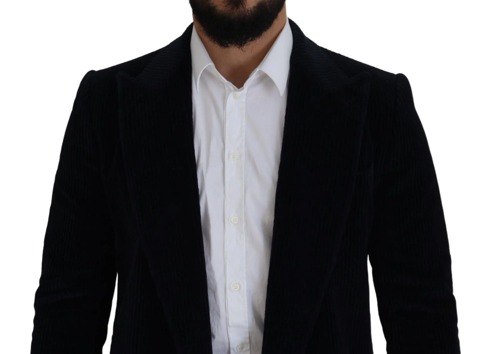 Dolce & Gabbana Black Cotton Cardigan Long Coat Men Jacket - IT46 | S - Sport Jackets