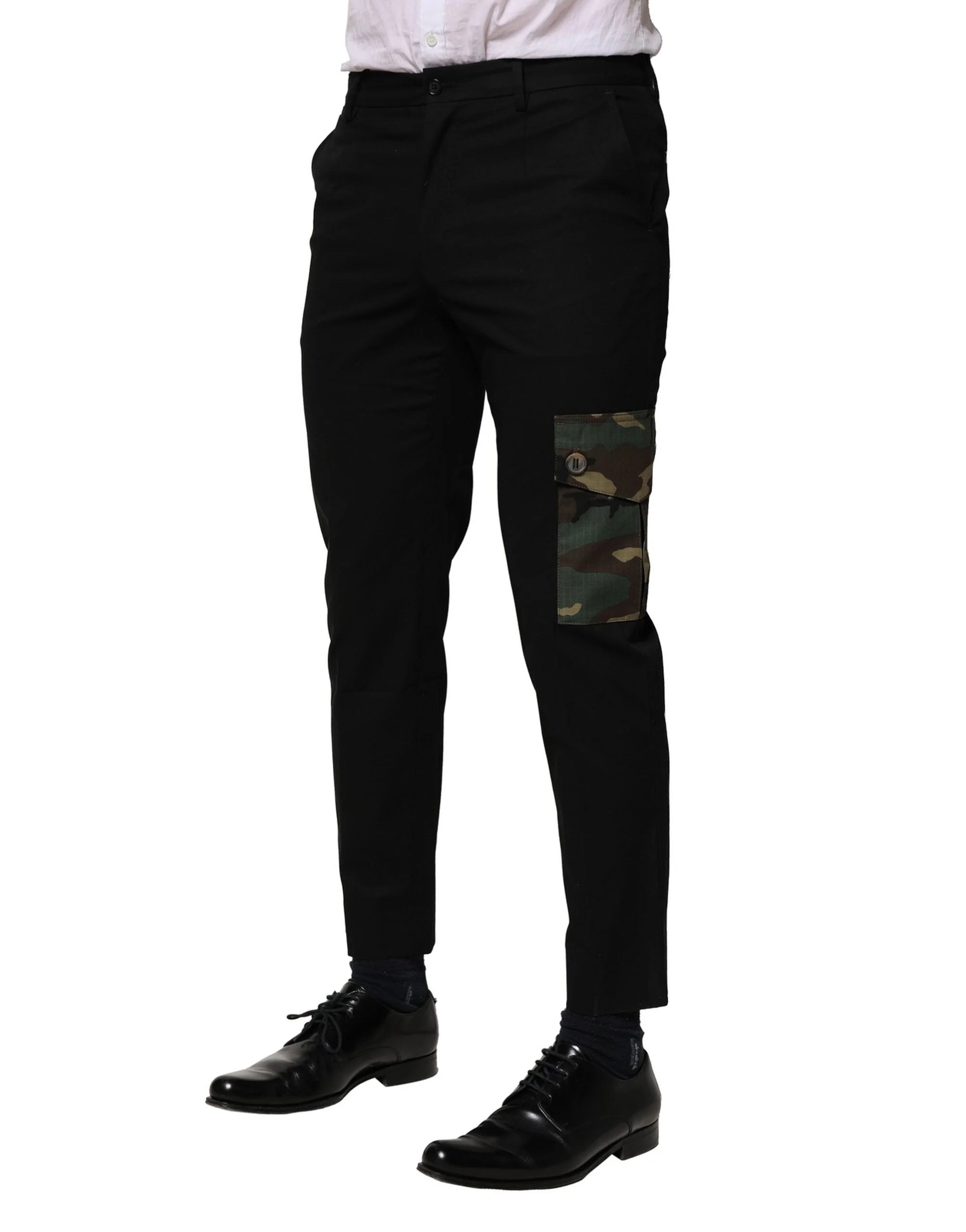 Dolce & Gabbana Black Cotton Cargo Dress Men Pants - IT46 | S - Cargo Pants