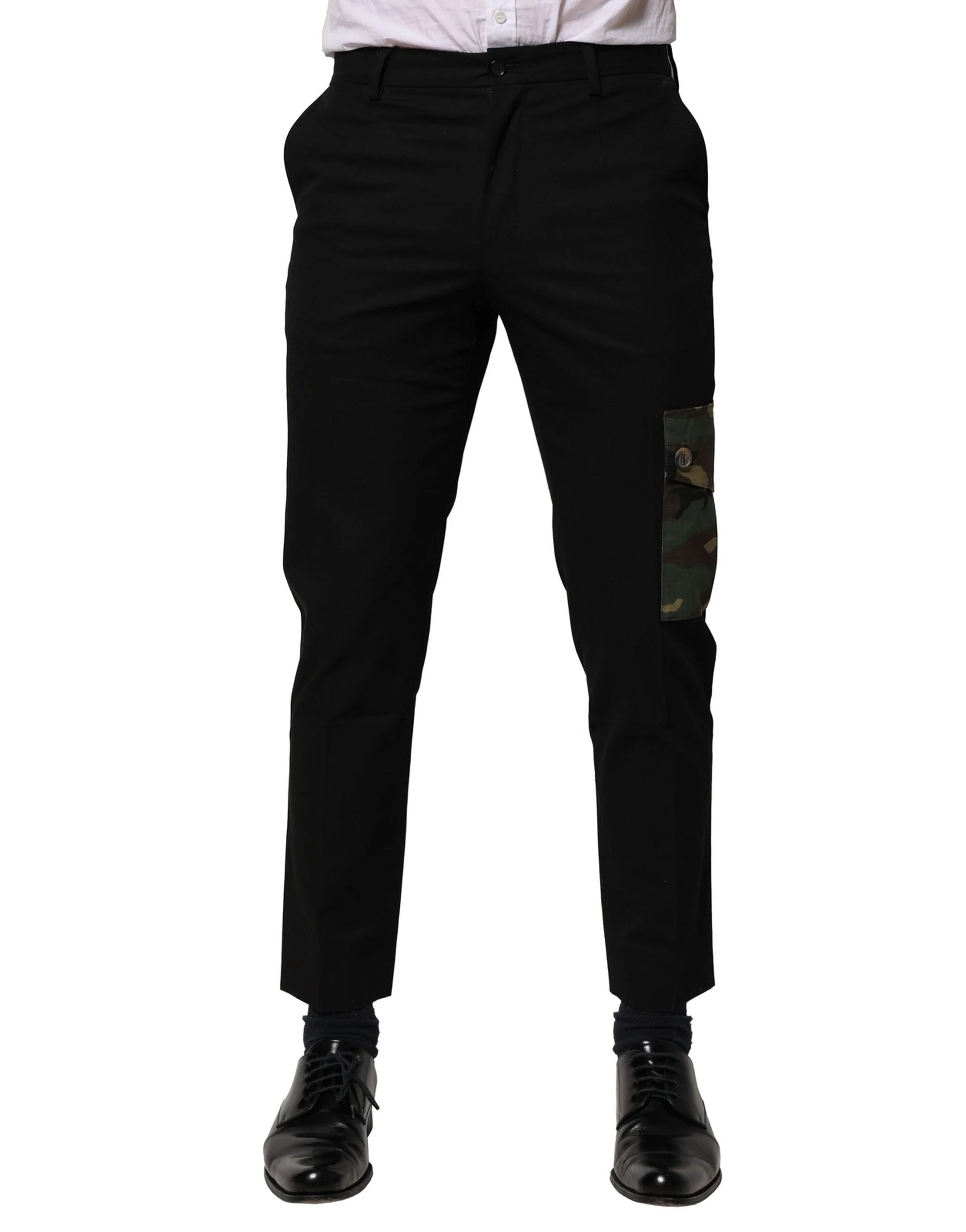 Dolce & Gabbana Black Cotton Cargo Dress Men Pants - IT46 | S - Cargo Pants