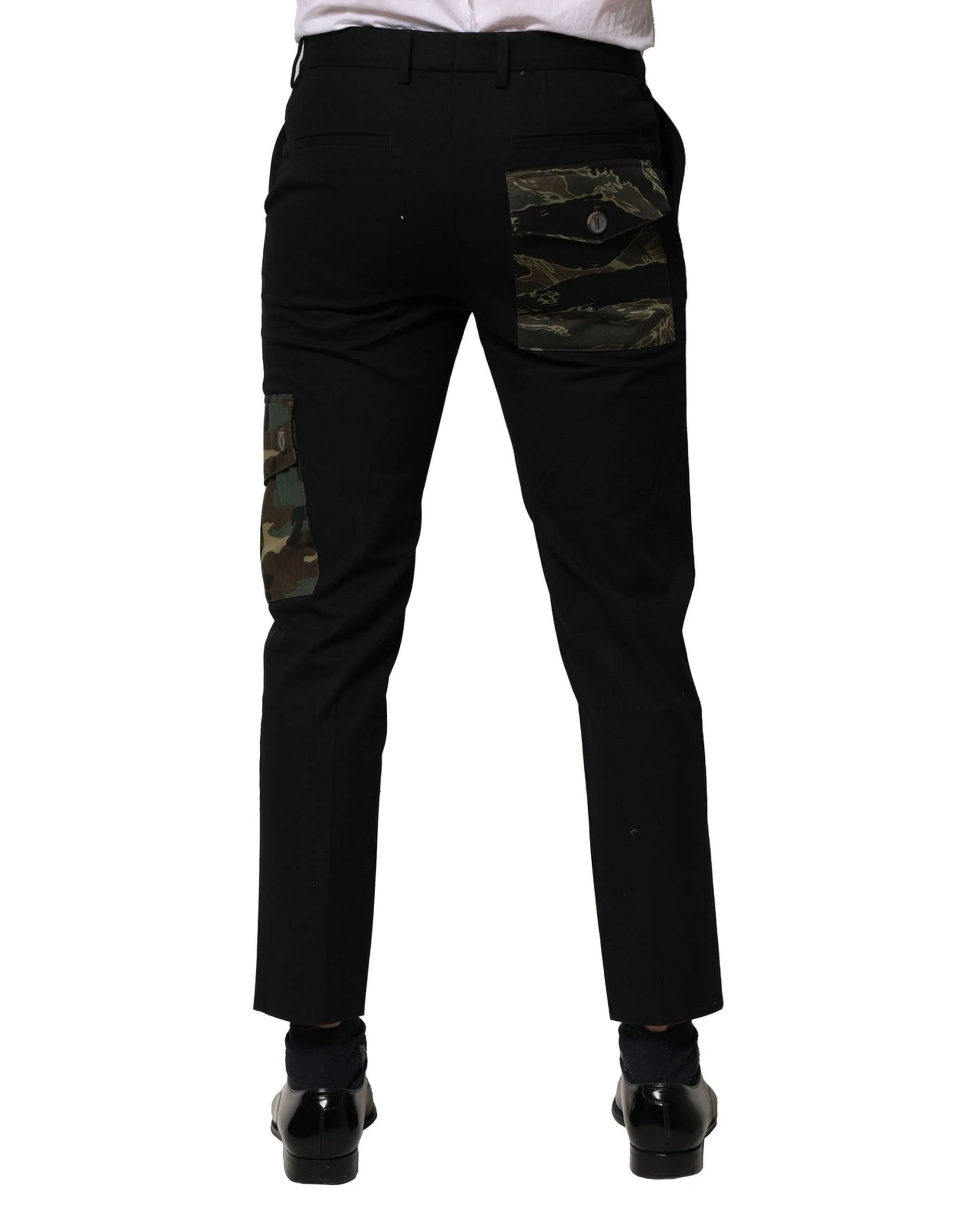 Dolce & Gabbana Black Cotton Cargo Dress Men Pants - IT46 | S - Cargo Pants