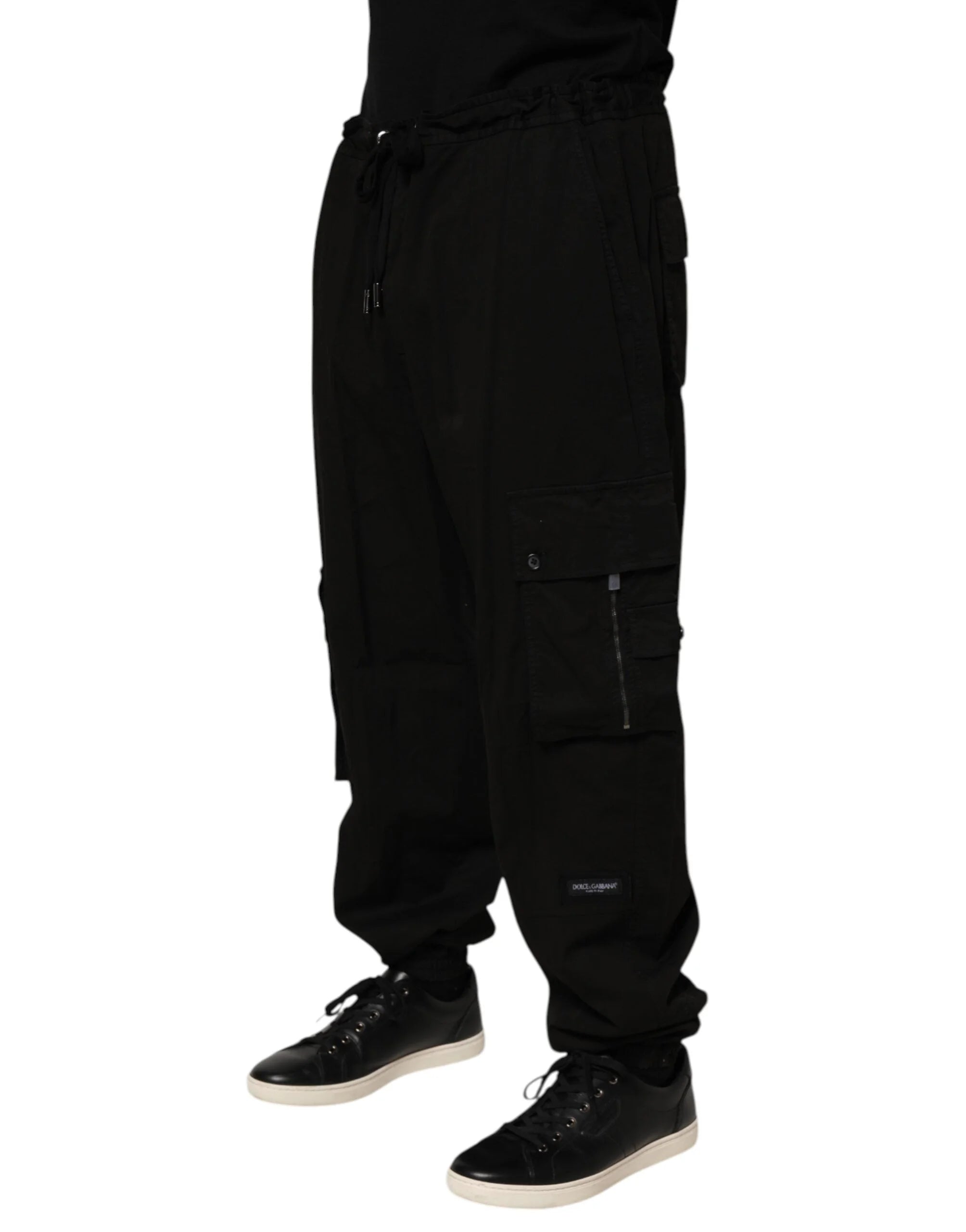 Dolce & Gabbana Black Cotton Cargo Jogger Sweatpants Pants - IT58 | XXL - Joggers