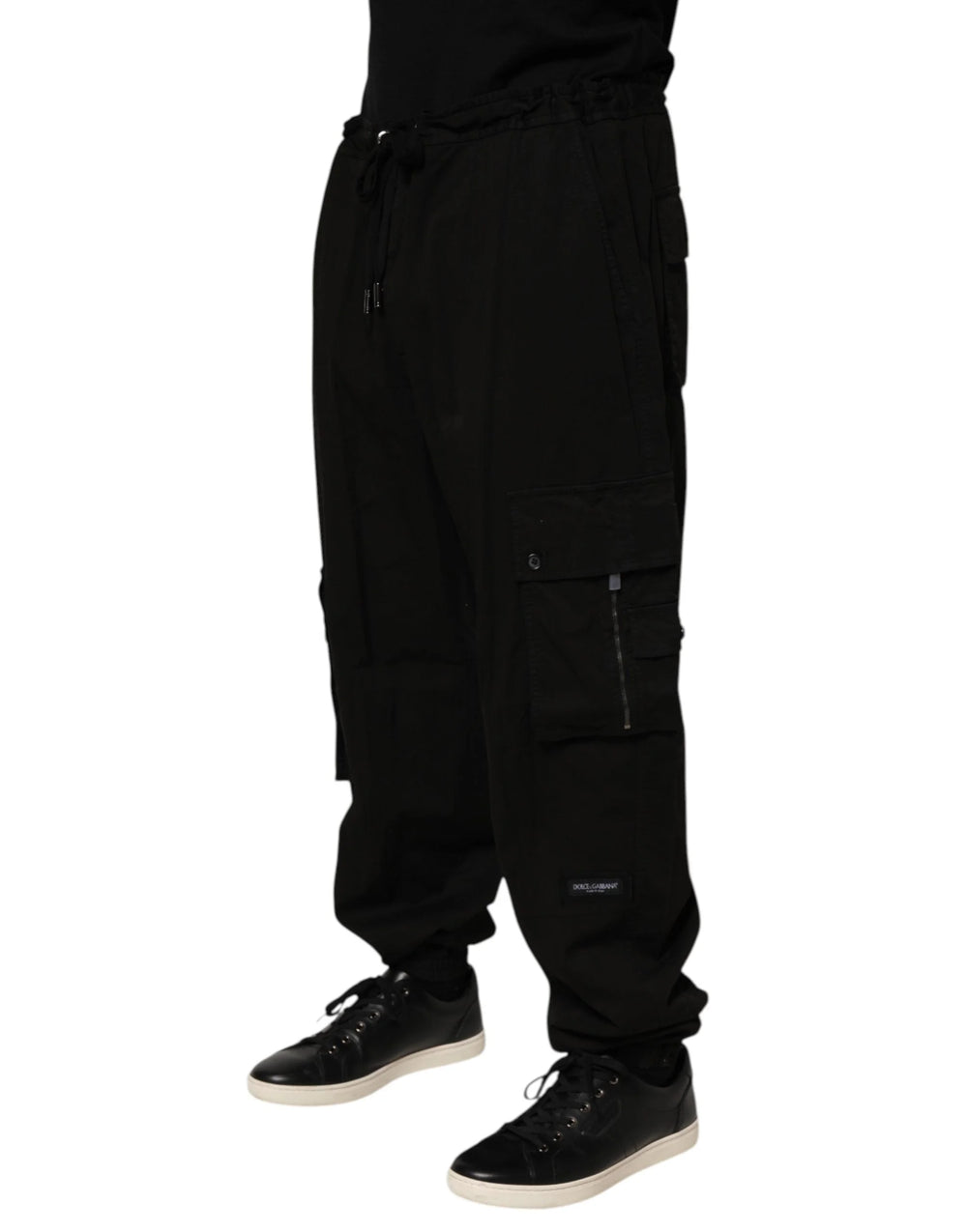 Dolce & Gabbana Black Cotton Cargo Jogger Sweatpants Pants - IT58 | XXL - Joggers