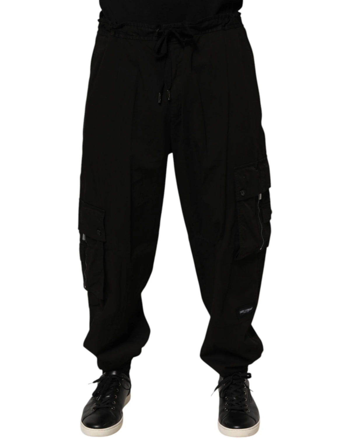 Dolce & Gabbana Black Cotton Cargo Jogger Sweatpants Pants - IT58 | XXL - Joggers