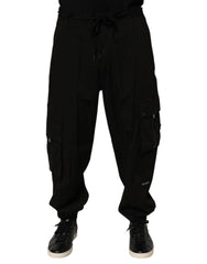 Dolce & Gabbana Black Cotton Cargo Jogger Sweatpants Pants - IT58 | XXL - Joggers