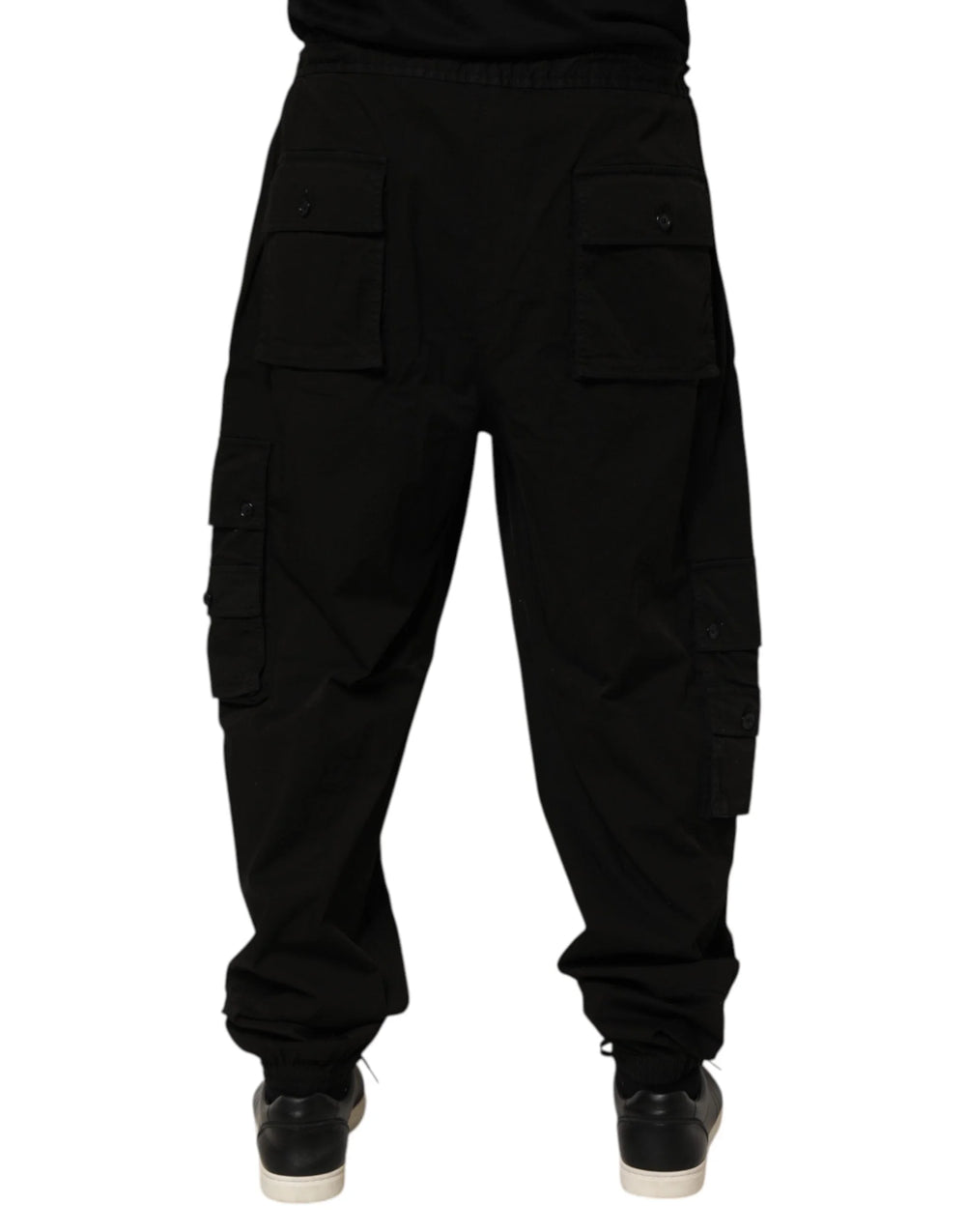 Dolce & Gabbana Black Cotton Cargo Jogger Sweatpants Pants - IT58 | XXL - Joggers