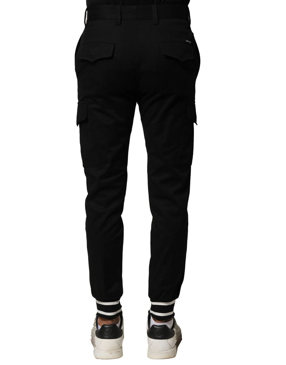 Dolce & Gabbana Black Cotton Cargo Joggers Men Pants - IT44 | XS - Cargo Pants