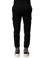 Dolce & Gabbana Black Cotton Cargo Joggers Men Pants - IT44 | XS - Cargo Pants