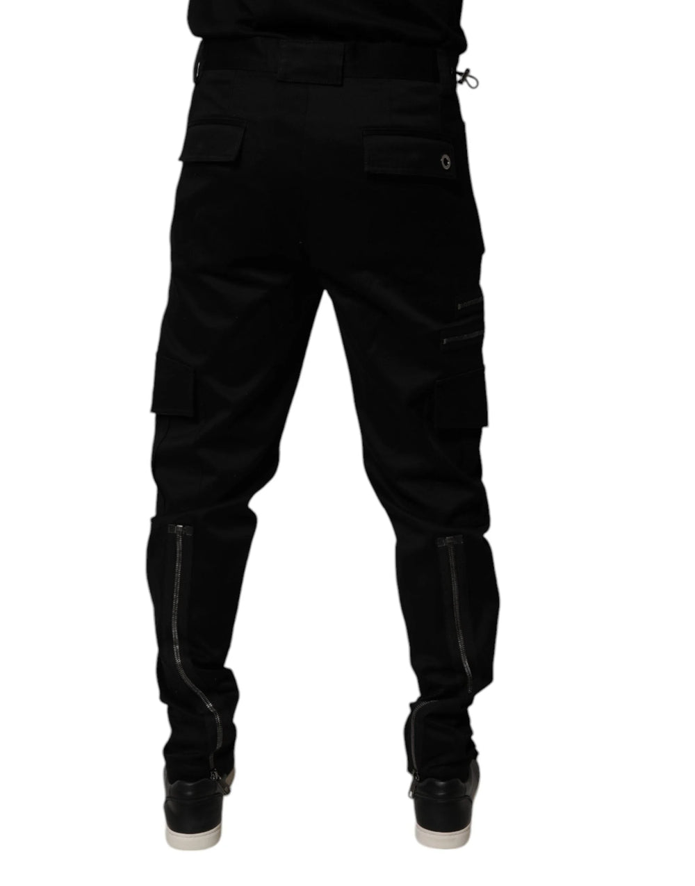 Dolce & Gabbana Black Cotton Cargo Tapered Pants - IT48 | M - Cargo Pants