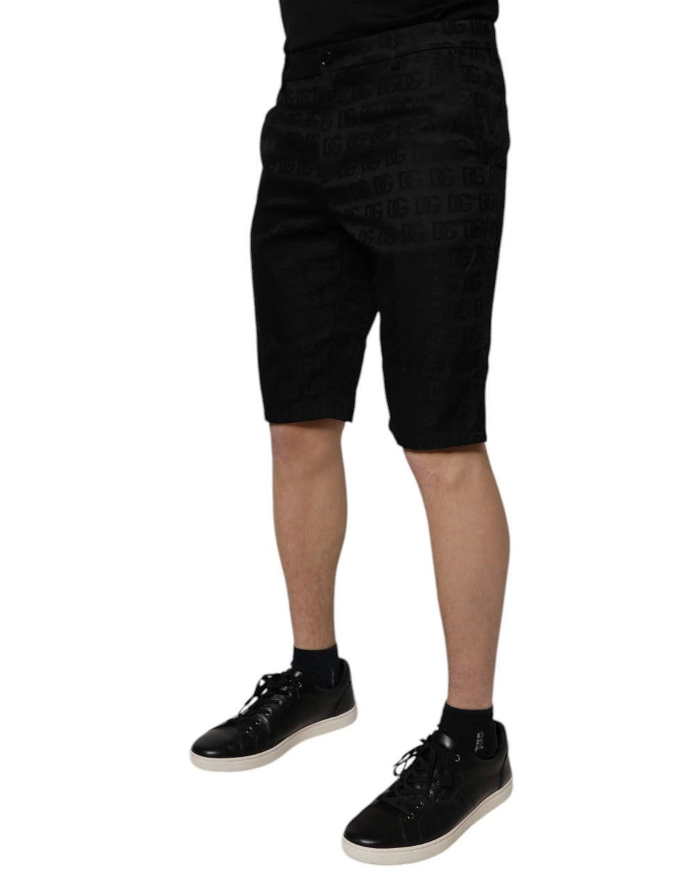 Dolce & Gabbana Black Cotton Casual Mid Waist Chino Shorts - IT48 | M - Chino Shorts