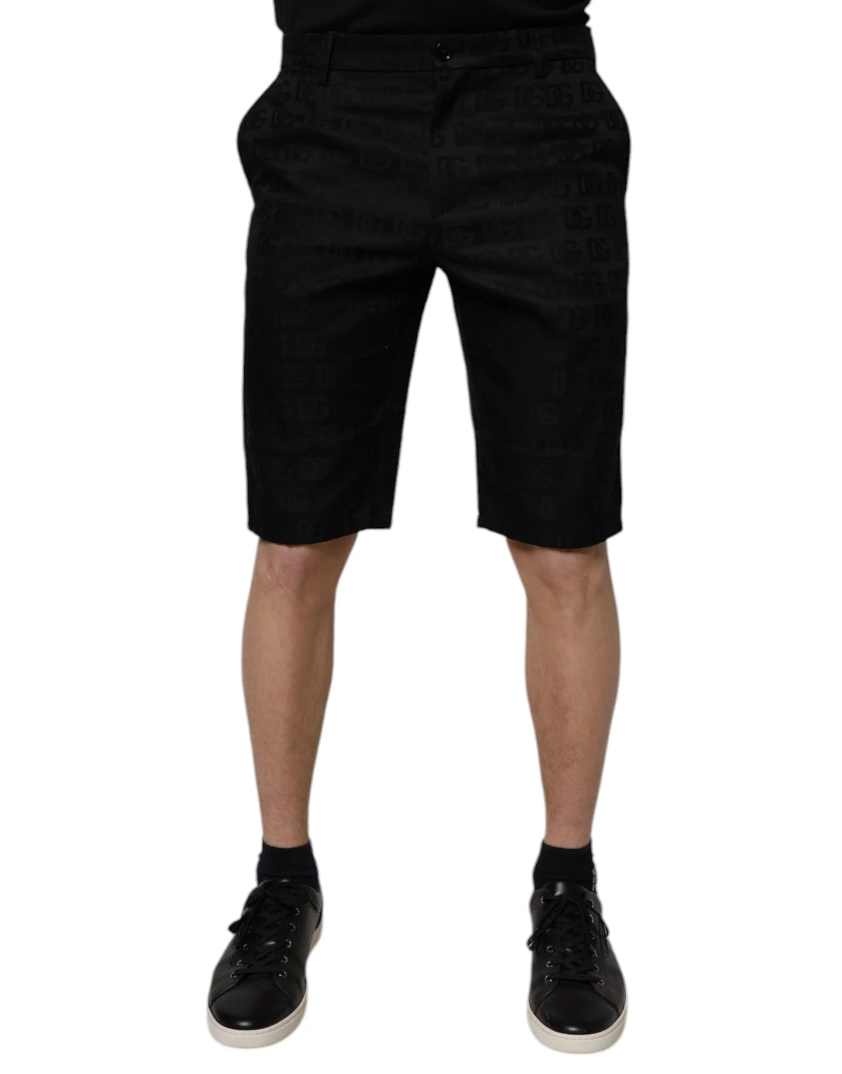 Dolce & Gabbana Black Cotton Casual Mid Waist Chino Shorts - IT48 | M - Chino Shorts