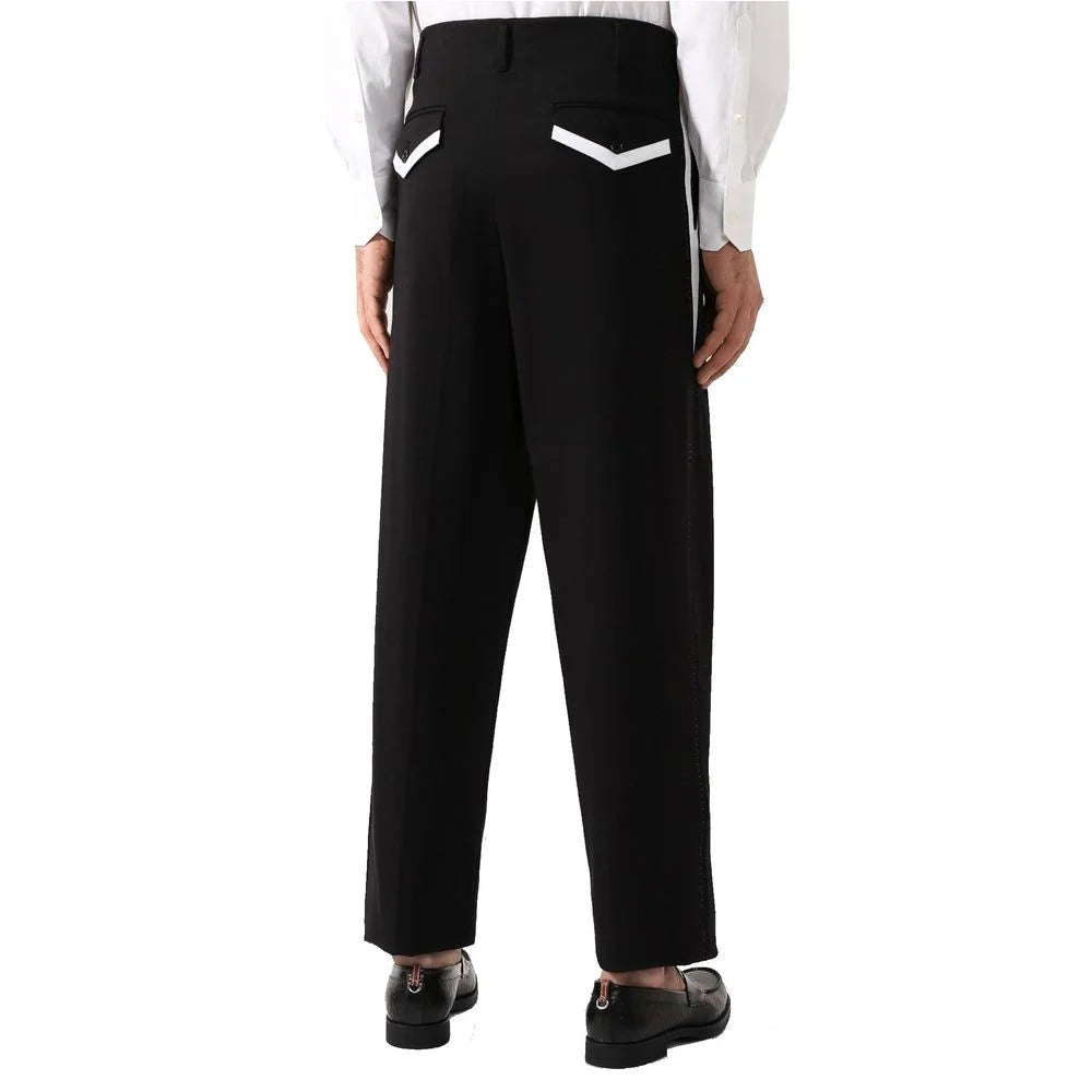 Dolce & Gabbana Black Cotton Casual Pants - 48 | M