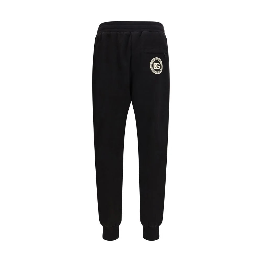 Dolce & Gabbana Μαύρο βαμβακερό παντελόνι casual - IT46 | S