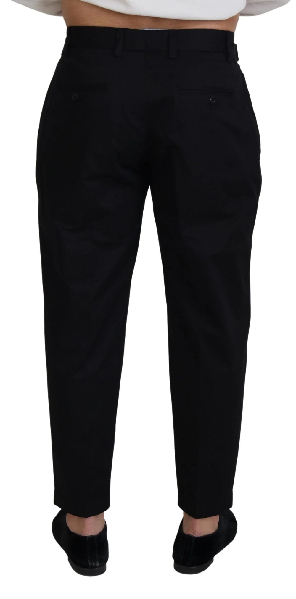 Dolce & Gabbana Black Cotton Chino Formal Pants - IT46 | S - Chinos