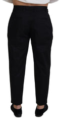 Dolce & Gabbana Black Cotton Chino Formal Pants - IT46 | S - Chinos