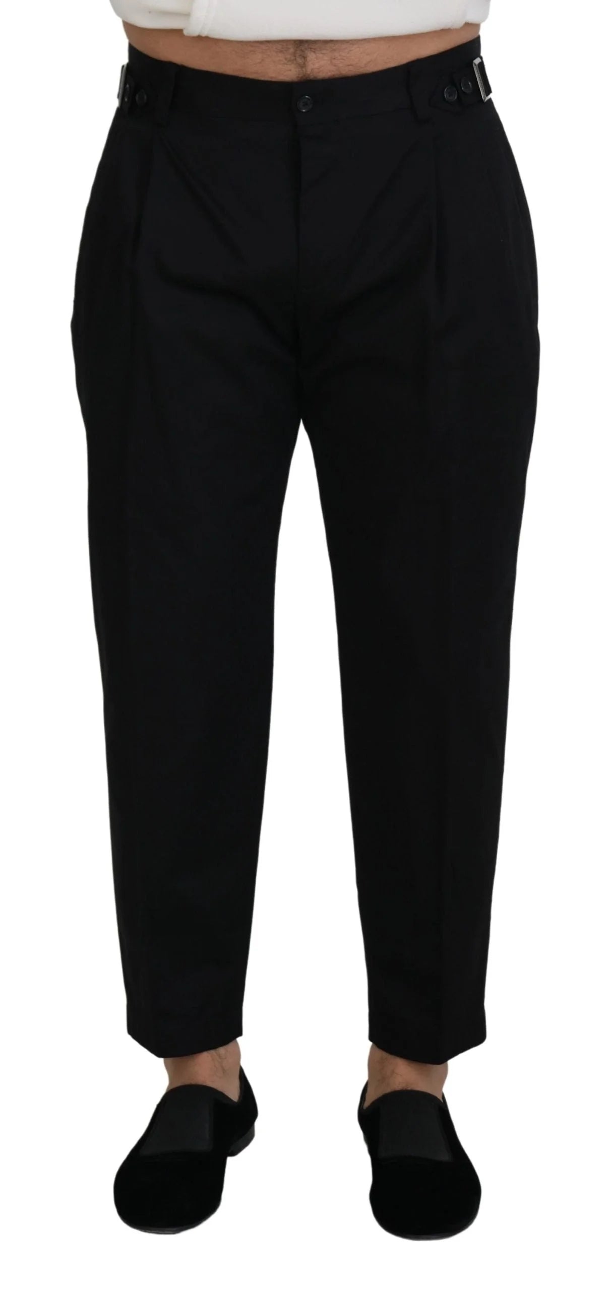 Dolce & Gabbana Black Cotton Chino Formal Pants - IT46 | S - Chinos