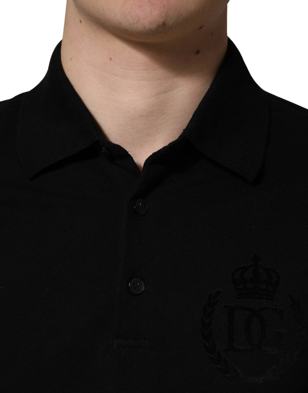 Dolce & Gabbana Black Cotton Collared Short Sleeves Men Polo T-shirt - IT48 | M