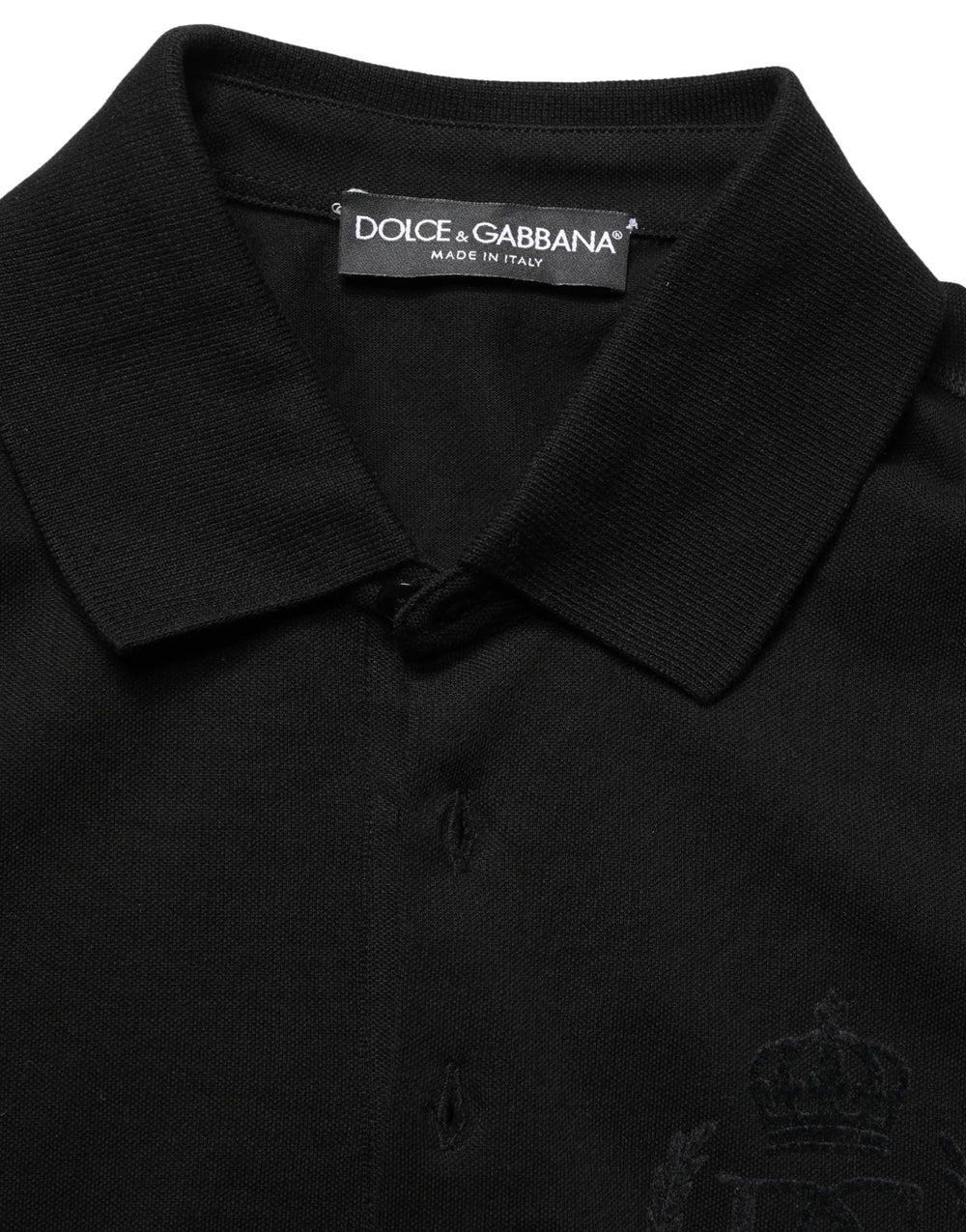 Dolce & Gabbana Black Cotton Collared Short Sleeves Men Polo T-shirt - IT48 | M