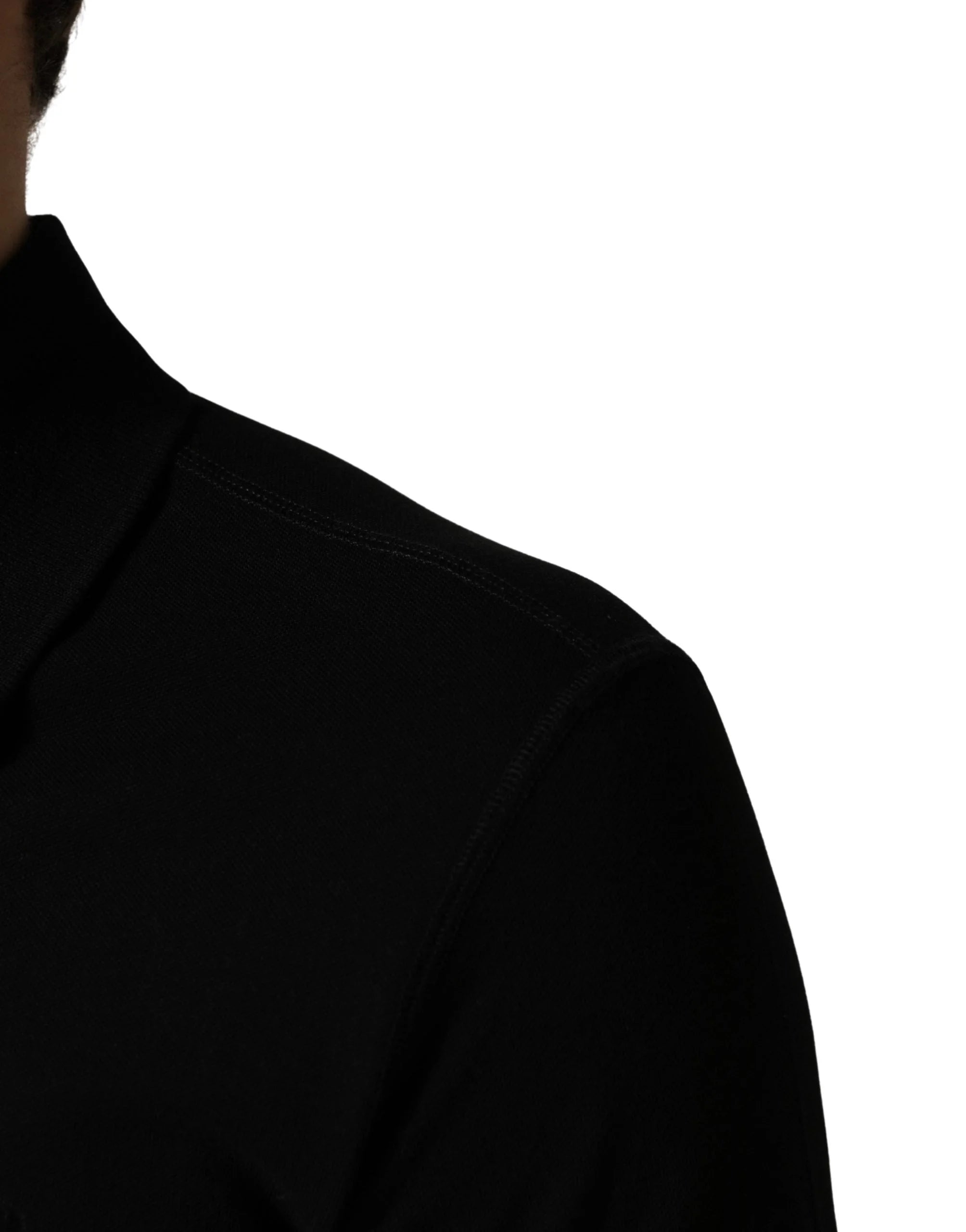 Dolce & Gabbana Black Cotton Collared Short Sleeves Men Polo T-shirt - IT48 | M