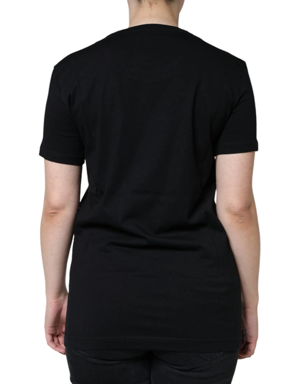 Dolce & Gabbana Black Cotton Crew Neck Short Sleeve T-shirt - T-Shirts