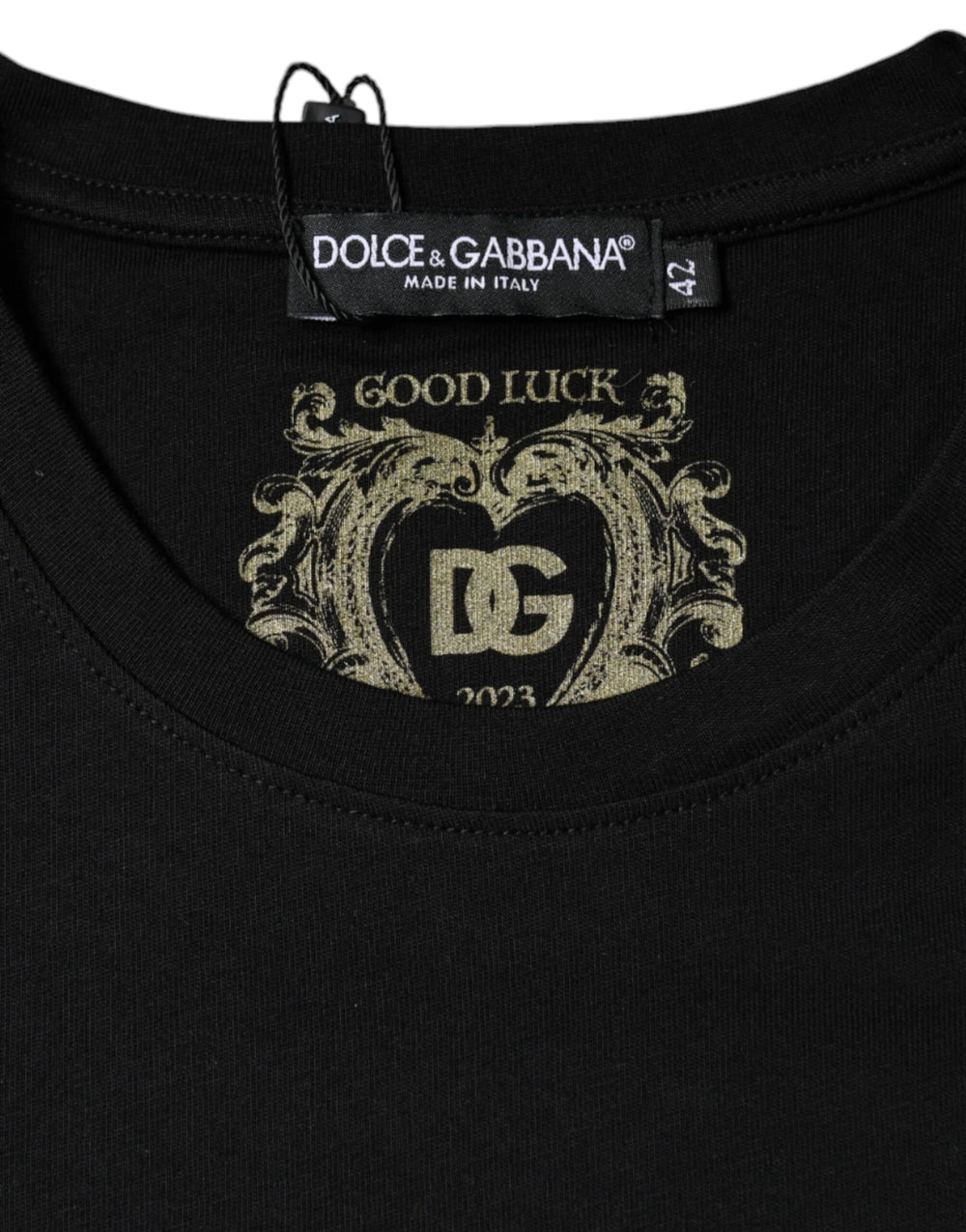 Dolce & Gabbana Black Cotton Crew Neck Short Sleeve T-shirt - T-Shirts