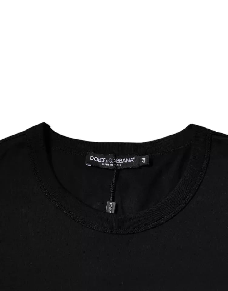 Dolce & Gabbana Black Cotton Crew Neck Short Sleeves T-shirt - IT44 | XS - T-Shirts
