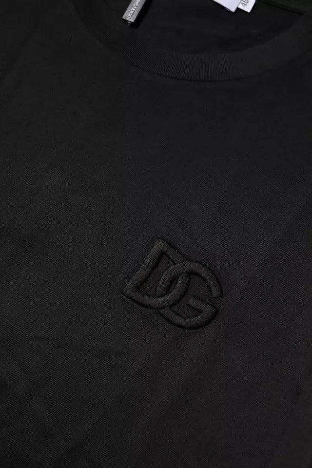 Dolce & Gabbana Black Cotton Crew Neck Short Sleeves T-shirt - IT48 | M - T-Shirts
