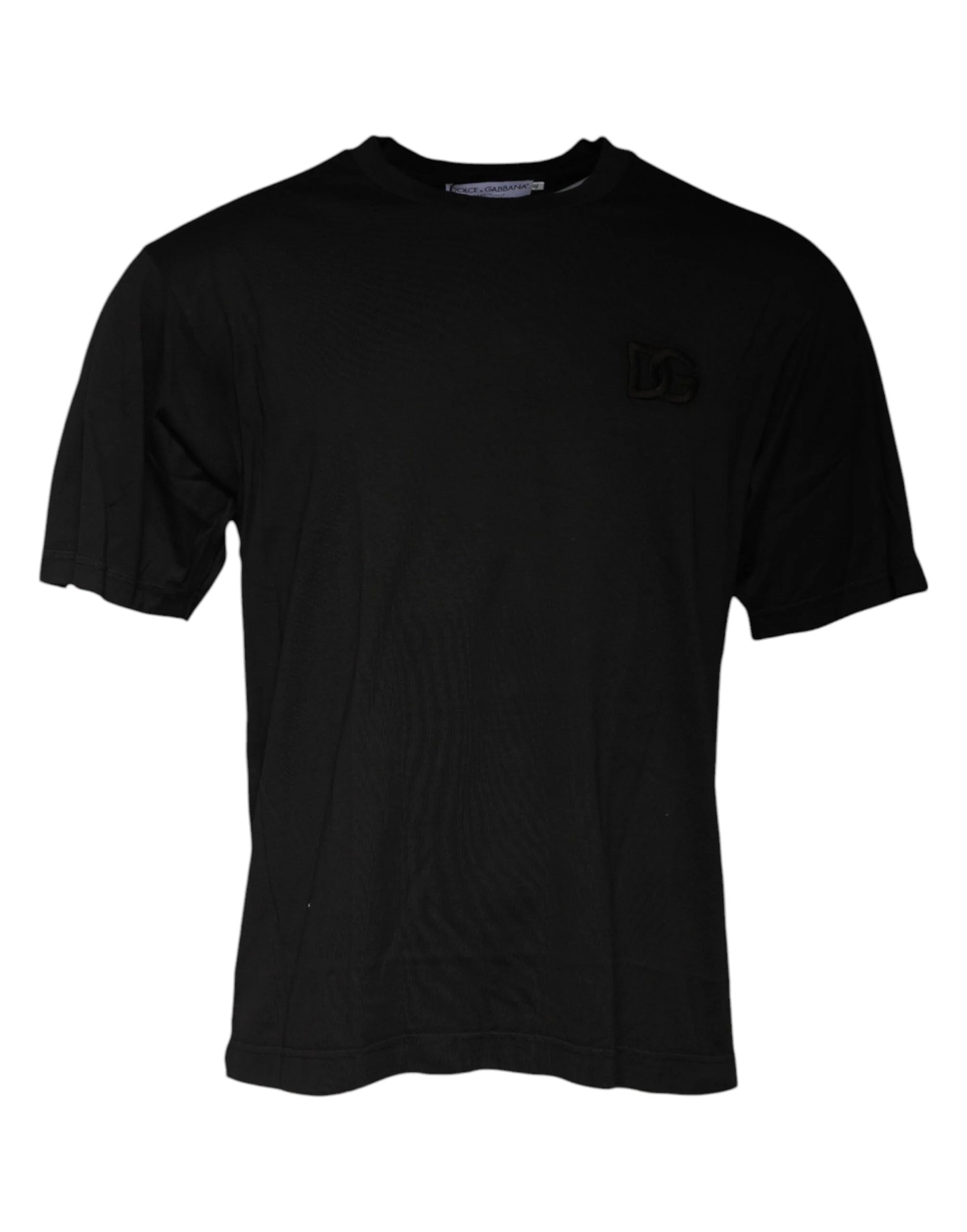 Dolce & Gabbana Black Cotton Crew Neck Short Sleeves T-shirt - IT48 | M - T-Shirts