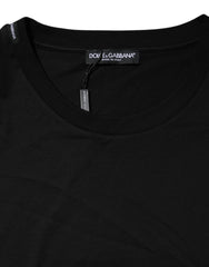 Dolce & Gabbana Black Cotton Crew Neck Short Sleeves T-shirt - IT50 | L - T-Shirts