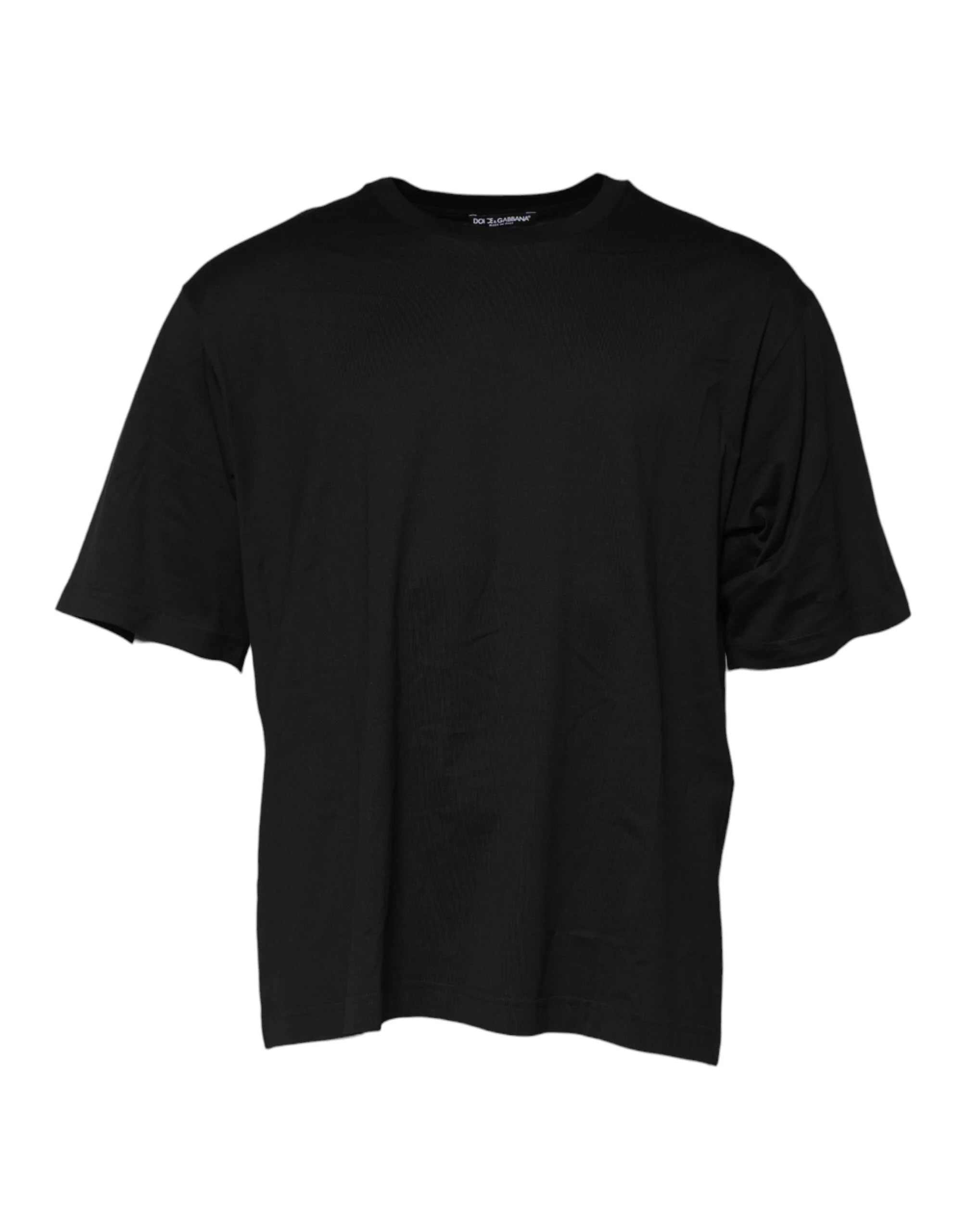 Dolce & Gabbana Black Cotton Crew Neck Short Sleeves T-shirt - IT50 | L - T-Shirts