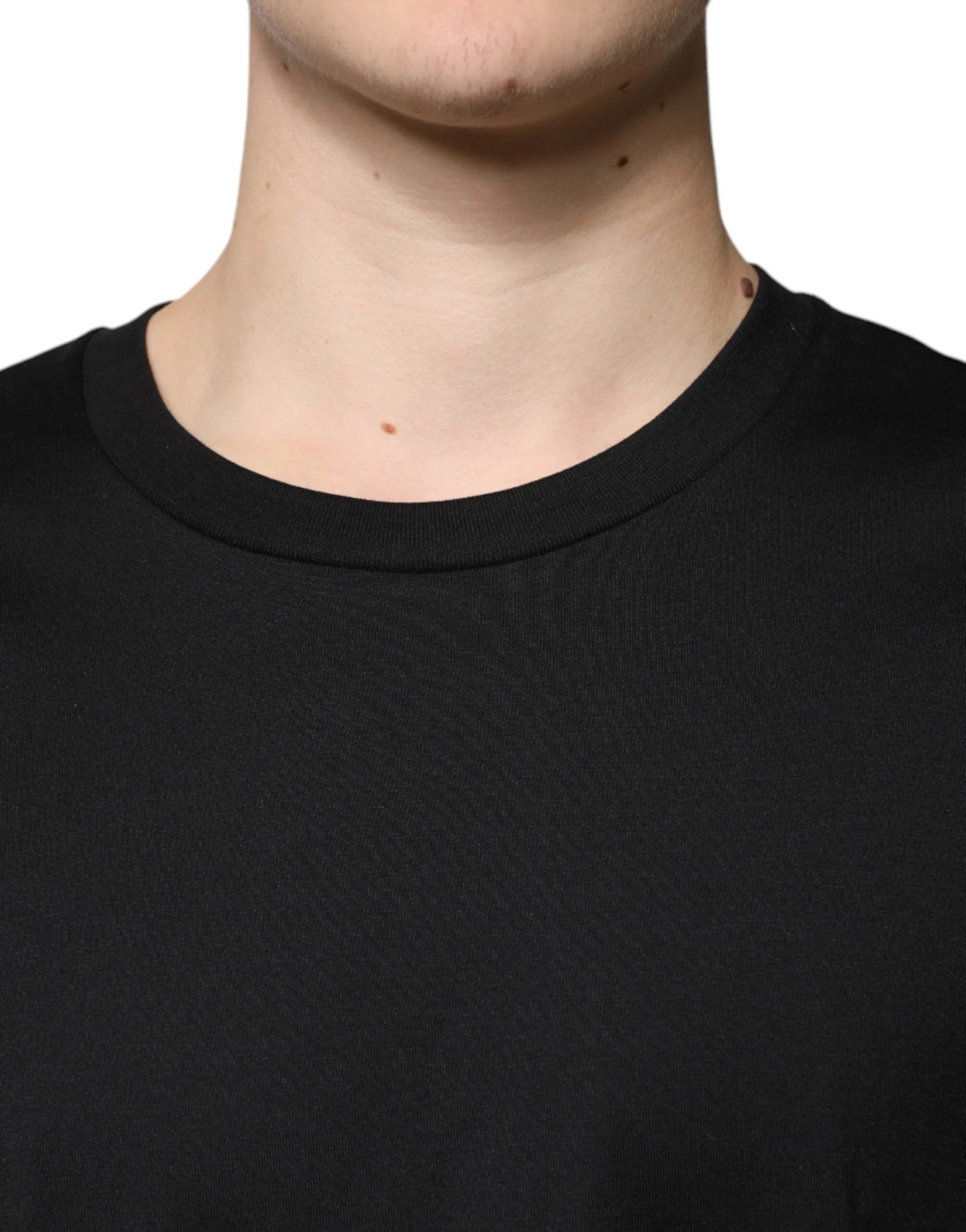Dolce & Gabbana Black Cotton Crew Neck Short Sleeves T-shirt - IT52 | XL - T-Shirts