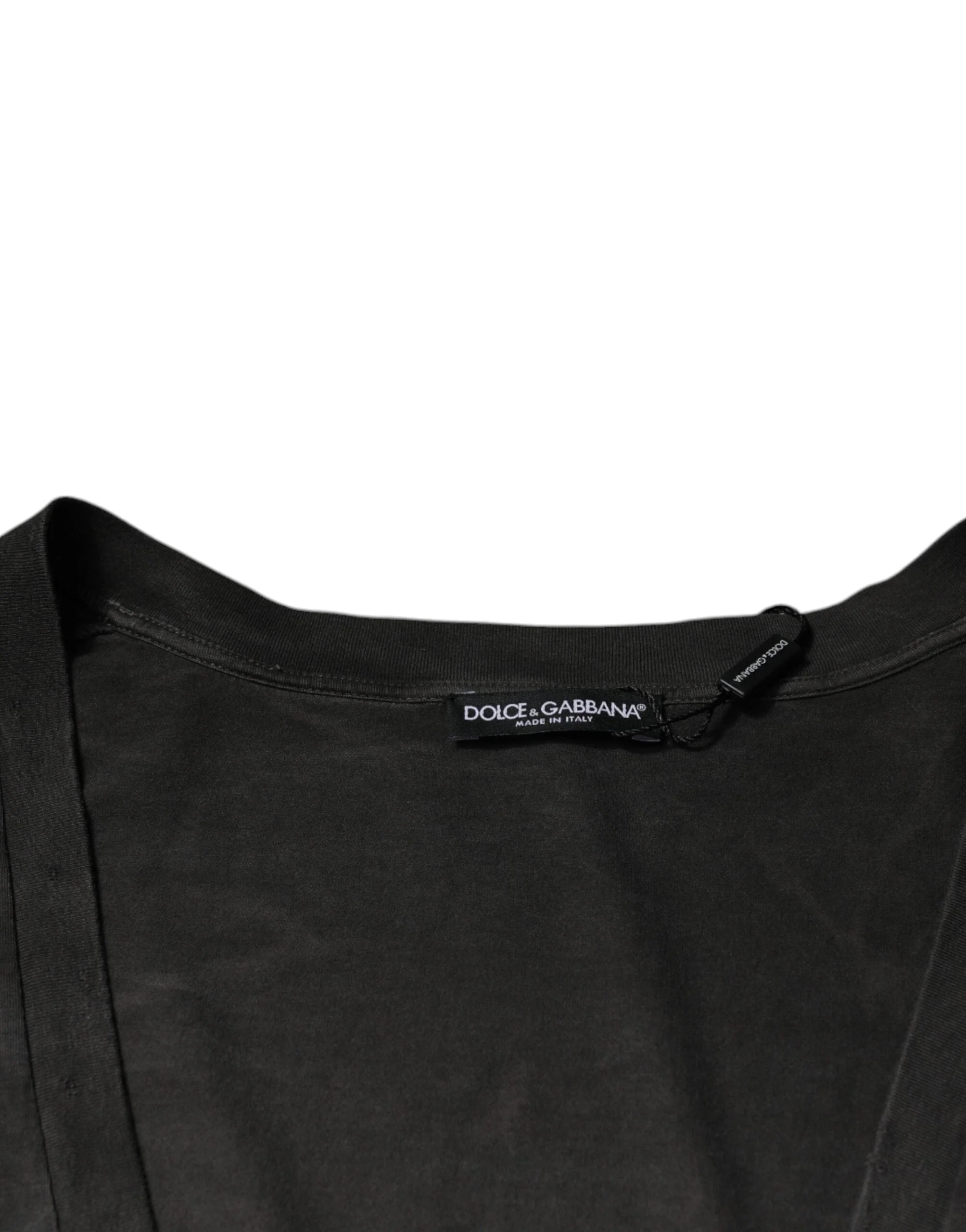 Dolce & Gabbana Black Cotton Crew Neck Short Sleeves T-shirt - IT54 | XL - T-Shirts