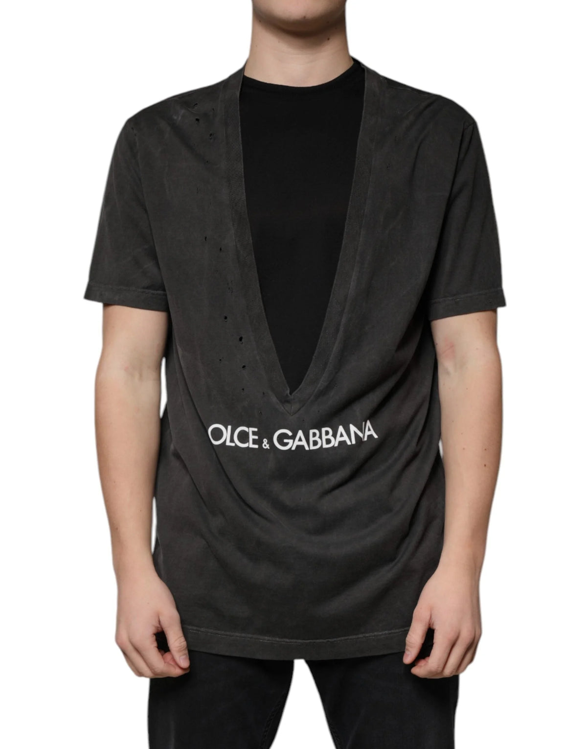 Dolce & Gabbana Black Cotton Crew Neck Short Sleeves T-shirt - IT54 | XL - T-Shirts