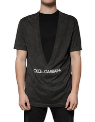 Dolce & Gabbana Black Cotton Crew Neck Short Sleeves T-shirt - IT54 | XL - T-Shirts
