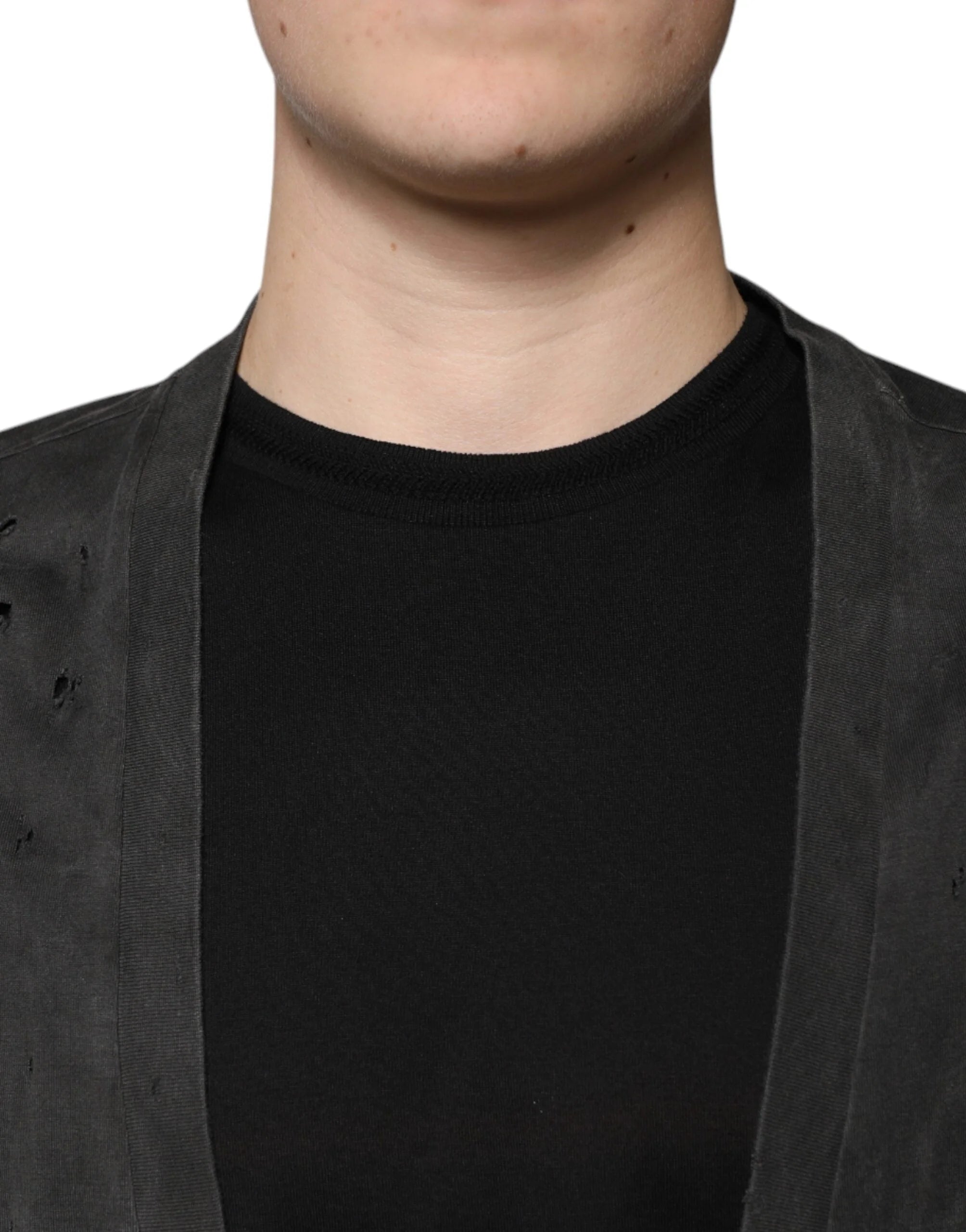 Dolce & Gabbana Black Cotton Crew Neck Short Sleeves T-shirt - IT54 | XL - T-Shirts