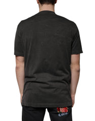 Dolce & Gabbana Black Cotton Crew Neck Short Sleeves T-shirt - IT54 | XL - T-Shirts