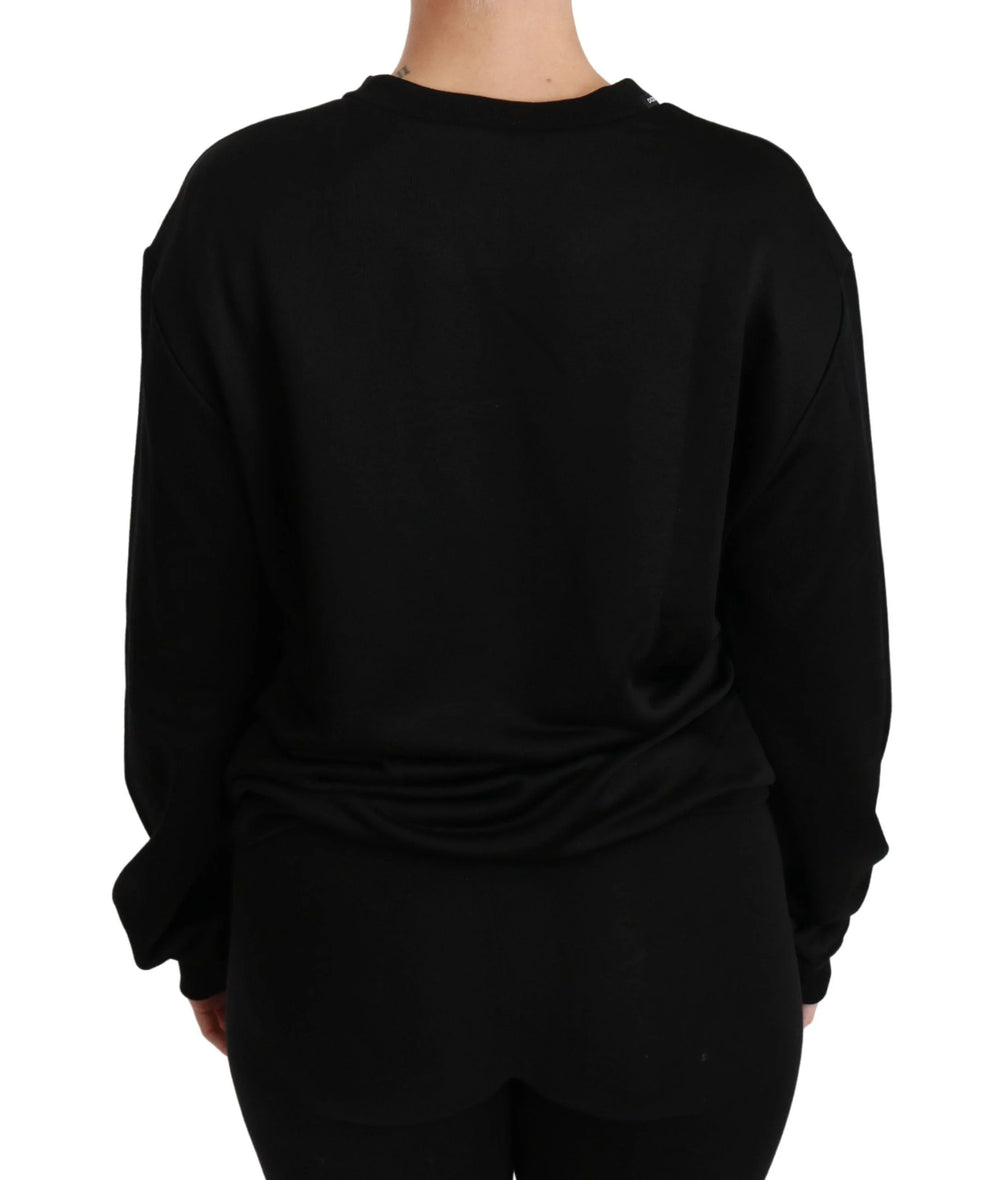 Dolce & Gabbana Black Cotton Crewneck Pullover Sweater - Sweaters