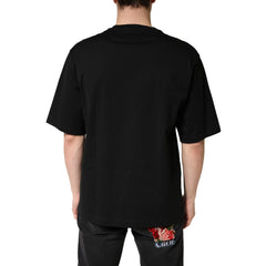 Dolce & Gabbana Black Cotton Crewneck Short Sleeve T-Shirt