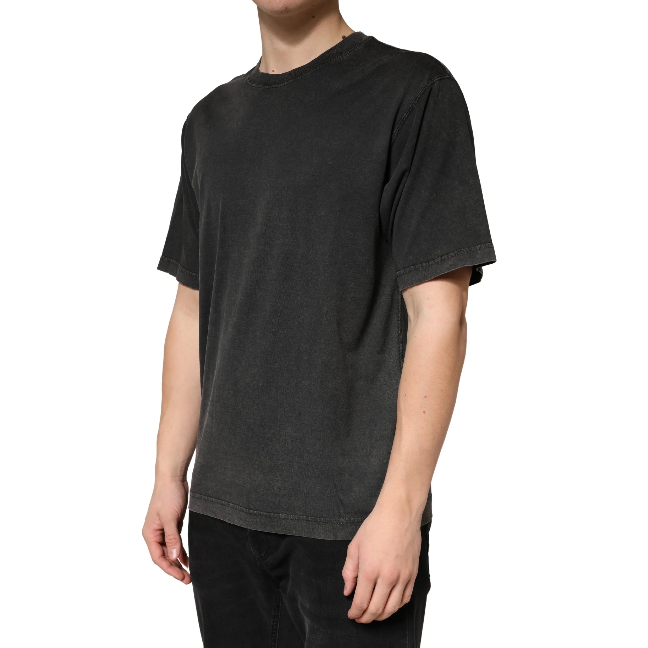 Dolce & Gabbana Black Cotton Crewneck Short Sleeve T-Shirt - IT48 | M