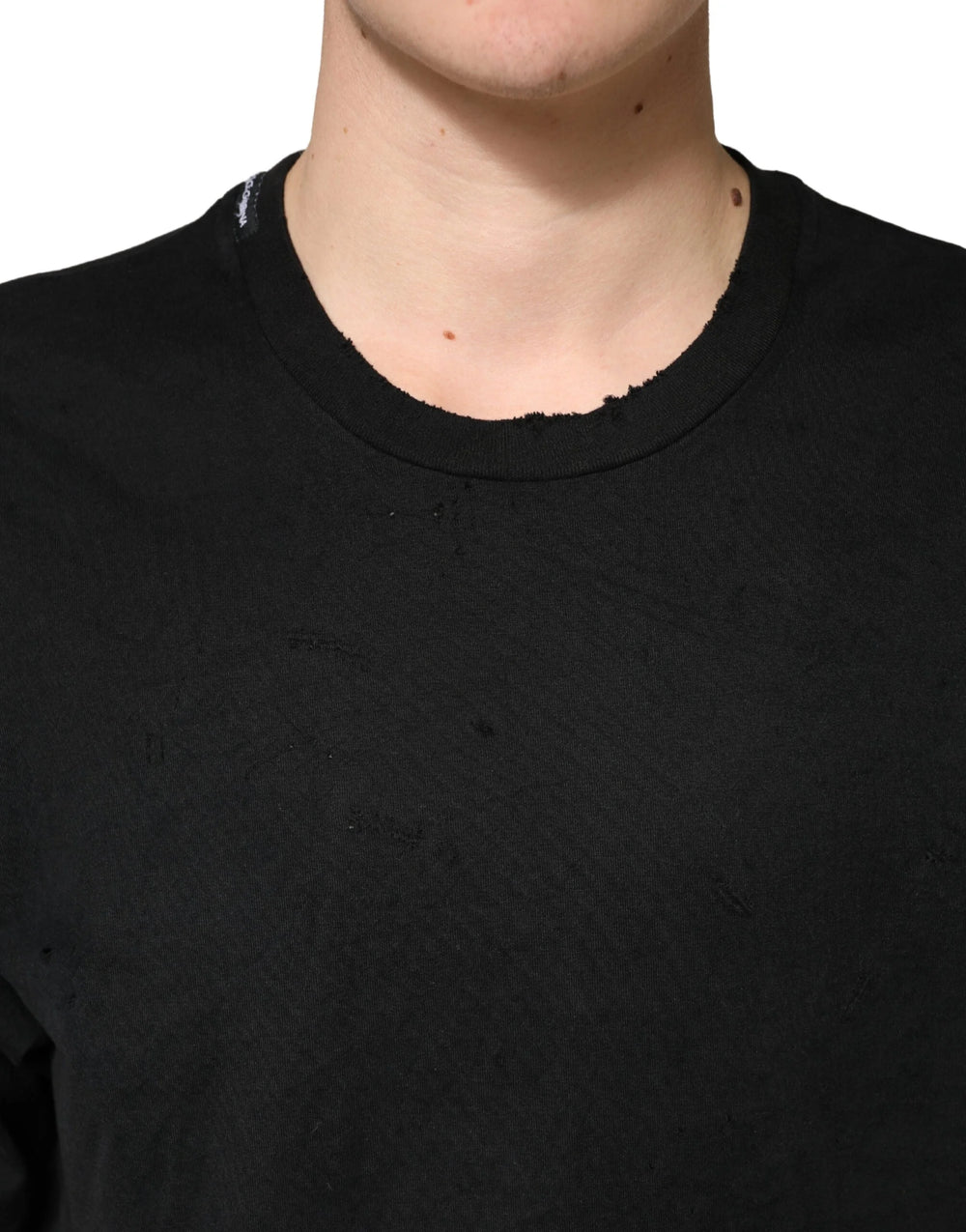 Dolce & Gabbana Black Cotton Crewneck Short Sleeve T-Shirt - IT50 | L