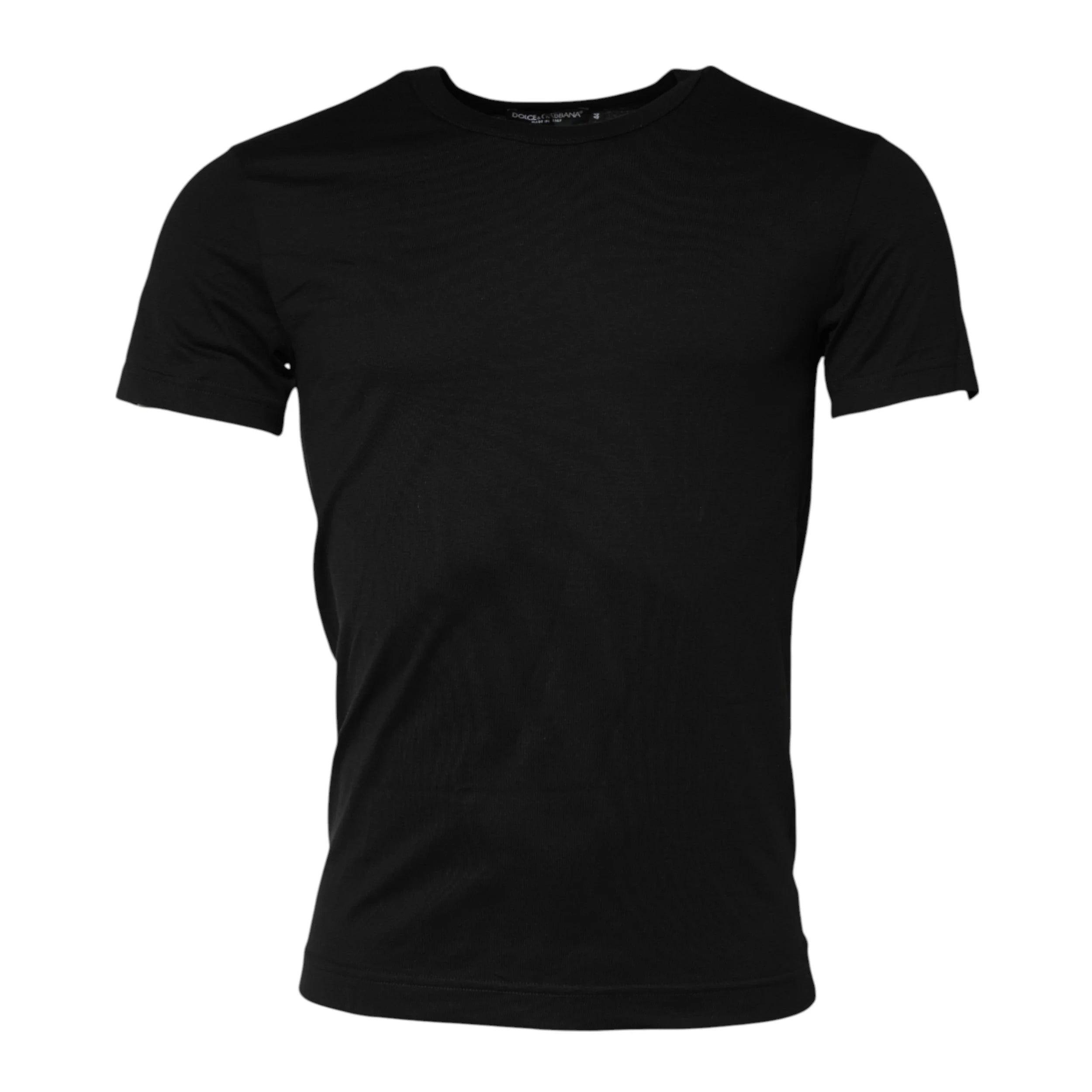 Dolce & Gabbana Black Cotton Crewneck Short Sleeves T-shirt - IT44 | XS - T-Shirts