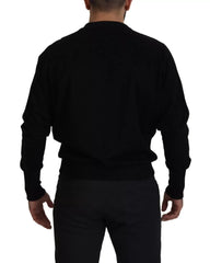 Dolce & Gabbana Black Cotton Crewneck Sweatshirt Sweater - IT44 | XS - Sweatshirts